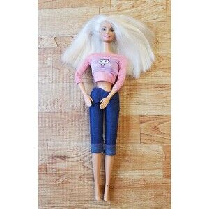 Barbie Doll Lever Sways Arms Blonde Hair Green Eyes Mattel 1966